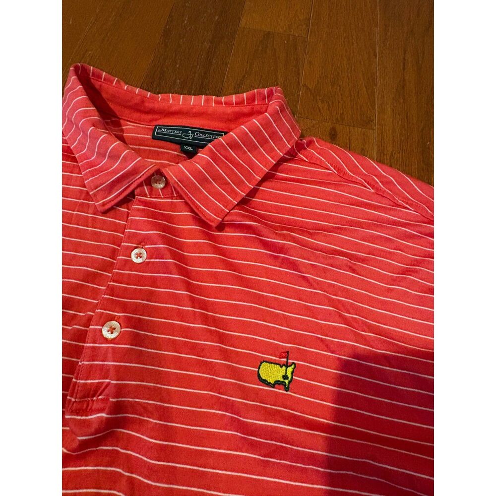 The Masters Collection Augusta National Golf Polo Shirt Mens XXL Coral Striped